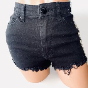 BDG High Waist Silver Studds Short Black Denim Size 27 E162